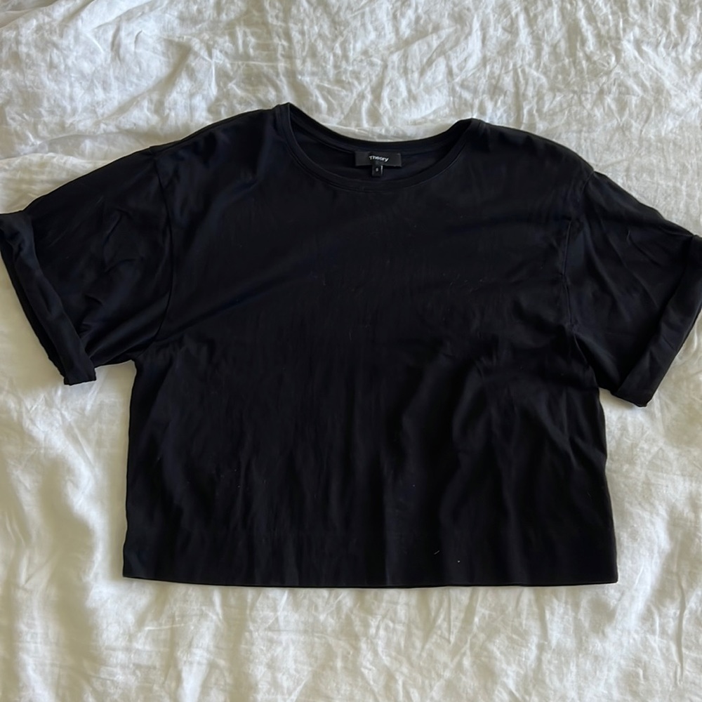 THEORY Black 100% Cotton T shirt Size Small